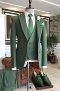Stylish Green 3 Pieces Close Fitting Prom Suits