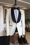 Beautiful White Shawl Lapel Elegant Wedding Men Suits