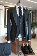 New Arrival Black 3 Pieces Close Fitting Business Suits