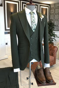 Stylish Dark Green 3 Pieces Close Fitting Prom Suits