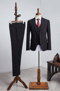 Honorable Black 3 Pieces Close Fitting Men's Suits For Business