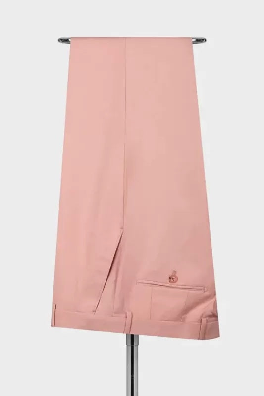 Charming Nude Pink Peaked Lapel Double Breasted Prom Suits