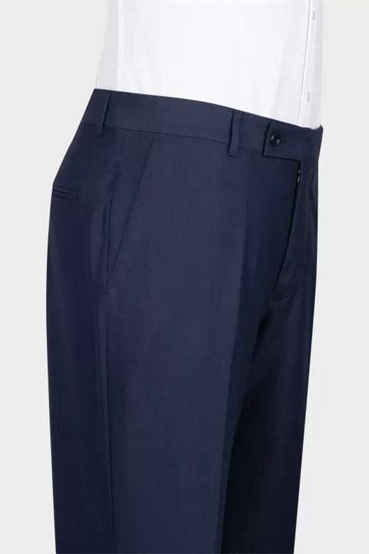 Gentle Navy Blue Shawl Lapel Double Breasted Wedding Suits