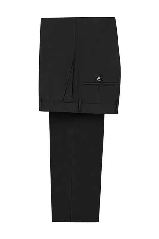 Stylish Black Jacquard 3 Pieces Shawl Lapel Wedding Suits