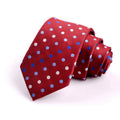 Classic Men's Dress Tie With Red Dots Pattern