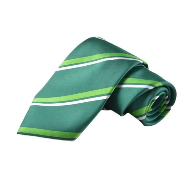 Comfortable Green Striped Business Tie For Men
