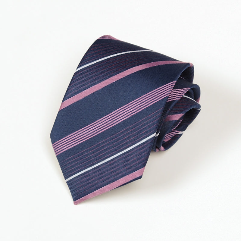 Classic Multi-Stripe Navy Base Men's Dress Tie