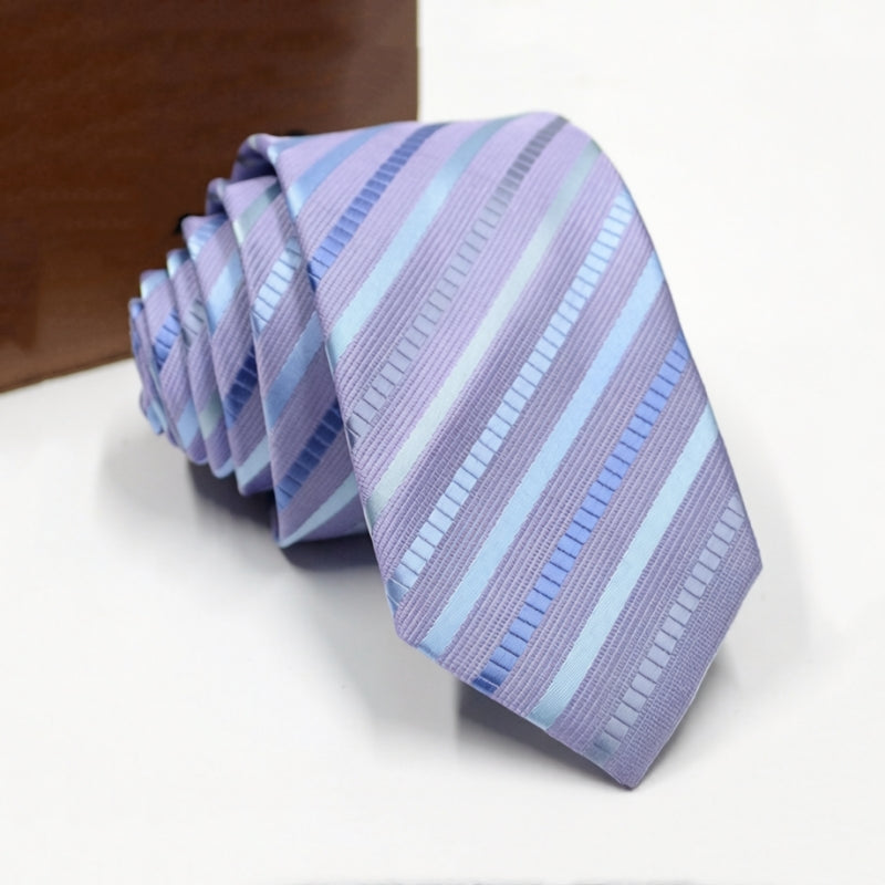 Gradient Pastel Blue Purple Stripe Men's Dress Tie