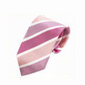 Gradient Fuchsia Pink & White Stripe Men's Business Dress Tie