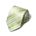 Fresh Sage Green White Blue Stripe Formal Dress Tie for Men