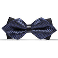 Black Blue Check Textured Men's Tuxedo Bowtie
