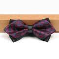 Dark Blue Red Jacquard Black Back Men's Formal Bowtie