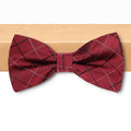 Burgundy Plaid Formal Bowtie For Men