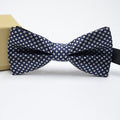 Dark Blue Houndstooth Jacquard Wedding Tuxedo Bowtie