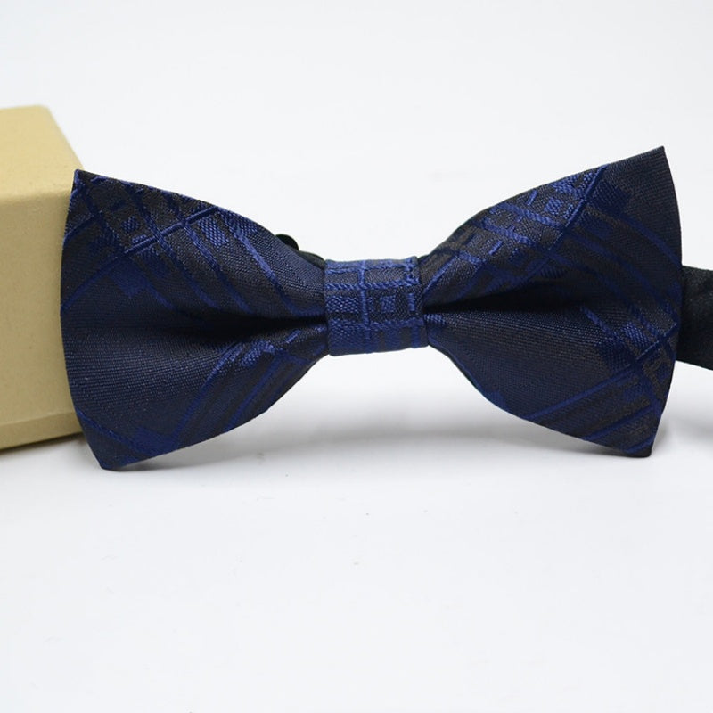 Stylish Dark Blue Jacquard Men's Bowtie
