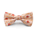 Champagne Base Red Floral Jacquard Wedding Bowtie