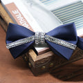 Dark Blue Shiny Crystal Inlaid Formal Men's Tuxedo Bowtie