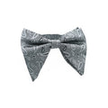Silver Gray Paisley Jacquard Pointed Bowtie