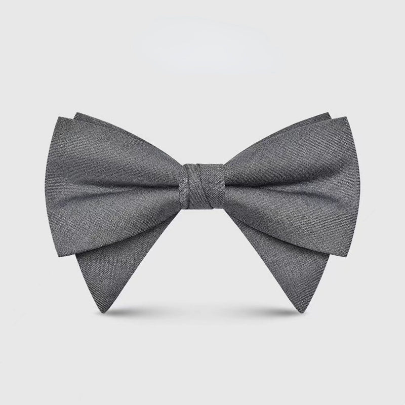 Plain Gray Matte Fabric Men's Business Wedding Tuxedo Bowtie
