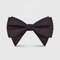 Burgundy Thin Stripe Matte Fabric Double Layer Bowtie
