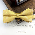 Gold Paisley Jacquard Double Layer Bowtie