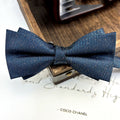 Dark Blue Fleck Matte Men's Bowtie