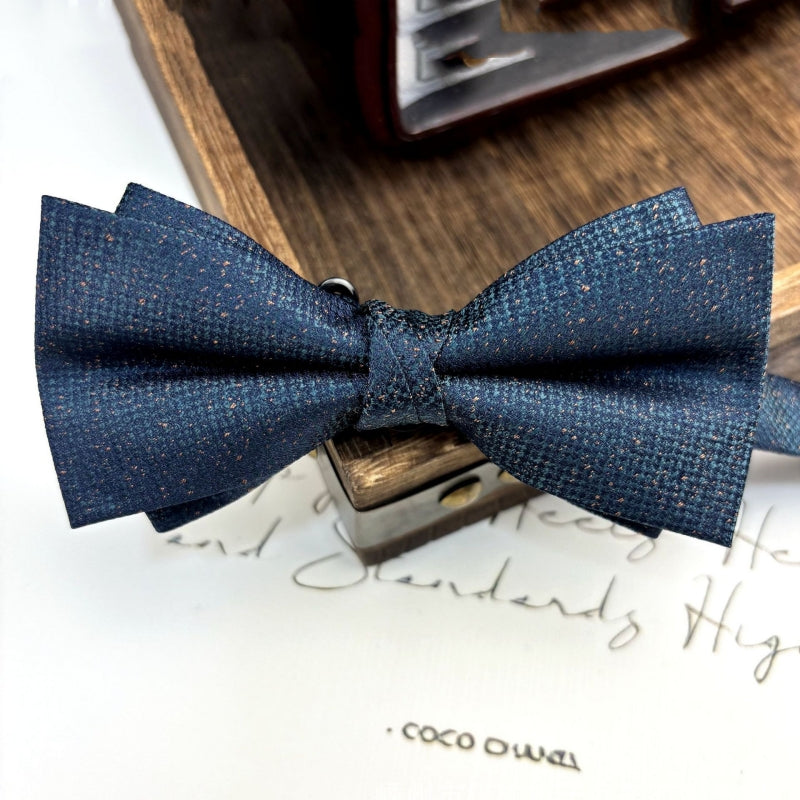 Dark Blue Fleck Matte Men's Bowtie