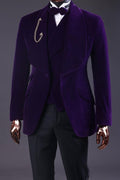 Charming Purple 3 Pieces Shawl Lapel Prom Men Suits