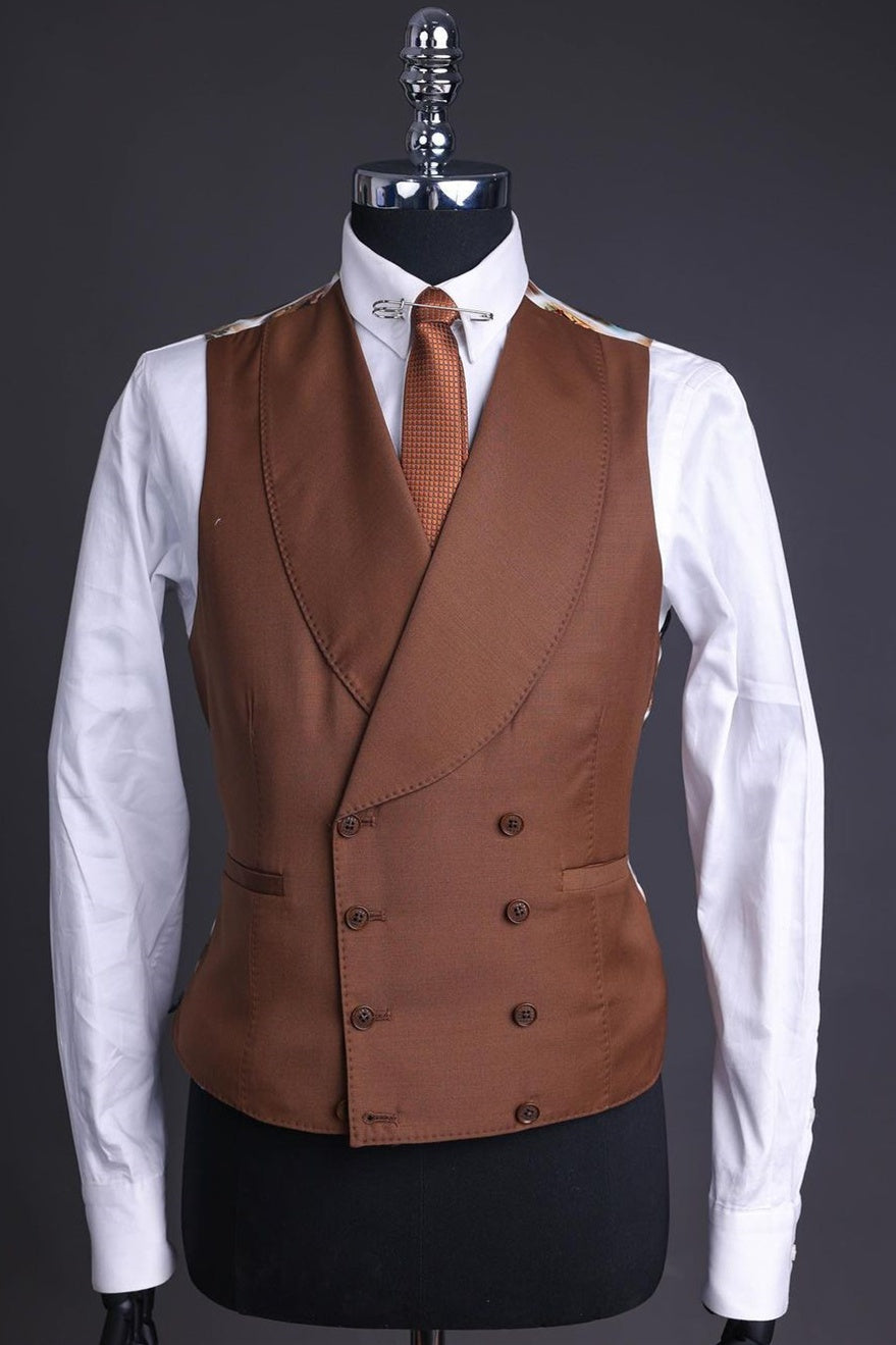 Trendy Brown 3 Pieces Notched Lapel Business Men Suits