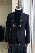 Chic Black Jacquard Shawl Lapel Men's Prom Suits