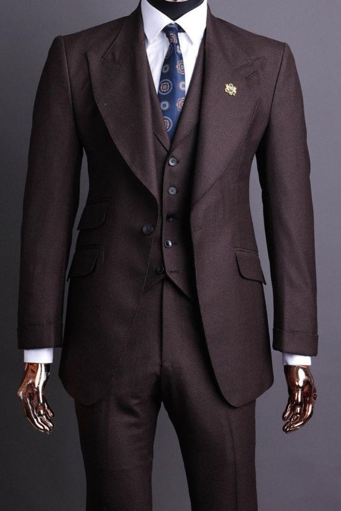 Classic Chocolate 3 Pieces Best Fitted Business Men Suits